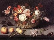 BOSSCHAERT, Johannes Basket of Flowers gh France oil painting reproduction